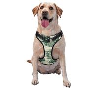 Arnés para perro verde Cottagecore Toile sin tirones, ajustable, reflectante, Oxford, fácil control, tamaño mediano y grande