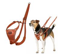Arnés anti tirones HALTI - Para evitar que tu perro tire de la correa, Ajustable, Ligero y Fácil de Usar. Reflexiva Adiestramiento canino Arnés para perros pequeños (Talla S, Naranja Quemada)