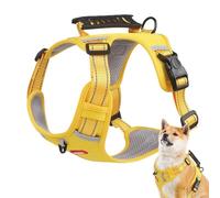 Arnés para perros, arnés suave para caminar sin tirón, correas reflectantes con asa, correa de espalda para mascotas para viajes al aire libre sin tirones arnés para perros que tira de almohadilla