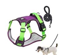 Arnés para perros con asa, arnés de paseo para perros - Arnés reflectante cómodo para perros Arnés ajustable para perros, arnés de pecho para perro, conjunto de collares con co