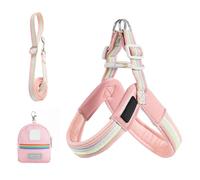 Arnés para Perros Correa - Arnés Ajustable para Mascotas Arnés para Perros,Equipo de Seguridad Accesorios para Animales con Bolsa Para Parque Ciudad Camping