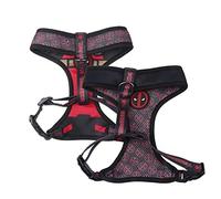 Arnés para Perros de Deadpool - Talla XXS/XS - Color Rojo y Negro - Arnés Antitirones y Ajustable Adiestramiento - Elaborado en Poliéster 100% - Producto Original Diseñado en España