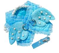 Arnés para Perros Lindo Arnés para Perros con alas de ángel Conjunto de Correa de Malla Transpirable para Perros pequeños Collar de Pecho para Cachorros Perro de Primavera y Verano (Azul_a S1.5_3kg)