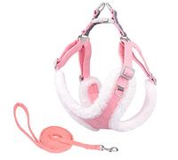 Arnés para Perros para Mascotas Arnés Ajustable para Perros Sin tirones Cálido Invierno Cachorro Arneses Acolchados Chaleco Correa de Plomo Bulldog francés (Rosa XS)