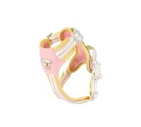 Arnés para perros pequeños, chaleco de malla transpirable resistente a la piel, arnés ligero a prueba de fugas para cachorros con asa y tiras reflectantes para perros pequeños, ajustable (rosa crema