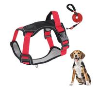 Arnés para Perros Pequeños, Medianos Y Grandes, Antitirones, con Tiras Reflectantes Y Asa De Control, Ajustable Y Cómodo para Pasear Y Entrenar,Negro,XL