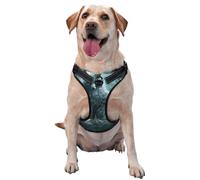 Arnés para perros pequeños, medianos y grandes, reflectante y ajustable con hebillas de liberación rápida, zorro blanco que se coloca en posición vertical