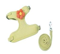 Arnés para Perros y Gatos, Conjunto de Cuerda para el Pecho, arnés Ajustable Transpirable para Mascotas para Perros pequeños y medianos Que Caminan al Aire Libre (Verde Oscuro M)