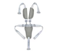 Arnés para silla de alimentación de bebé, cinturón de sujeción ajustable de 5 puntos, almohadillas de hombro de poliuretano, compatible con la mayoría de cochecitos y sillas altas