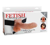 Fetish fantasy series 7 hollow strap-on with balls 17.8cm natural