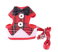 Arnes Perro Elegante Arco Collares for Perros Corbata Cuerda de tracción arnés Ajustable for Mascotas for Perros pequeños medianos Gato Correa de Pecho Accesorios for Perros (Color : Red Plaid, Size