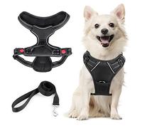 Arnes Perro Pequeño, Arnés para Perros con 4 Hebillas Ajustables, Arnes Perro Antitirones, Reflectante Cómodo Arnes Perro Pequeño, Transpirable Arnes para Perro Gato y Mascotas Pequeños，S/Negro