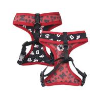 Arnés Perros de Mickey Mouse - Talla XXS/XS - Rojo y Negro - Reversible, Antitirones y Ajustable Adiestramiento - Elaborado en Poliéster 100% - Producto Original Diseñado en España