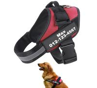 Arnés personalizado para perro sin tirones con nombre y número de teléfono personalizados, chaleco reflectante resistente, diseño antitirones ajustable para evitar la asfixia para entrenar a caminar