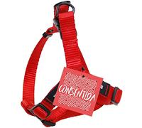 Arnés Petral Basic para Perro Grande T4- Talla XL 40 - 65 x 2.5 cm - Estampado Liso - Color Rojo - Tejido Resistente Fabricado en Nylon - Abrochado Fácil - Accesorios para Perros - Consentida