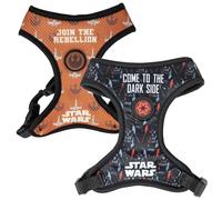 Arnés Premium para Perros de Star Wars - Talla XXS/XS - Negro y Naranja - Arnés Antitirones y Ajustable Adiestramiento - Poliéster 100% - Producto Original Diseñado en España