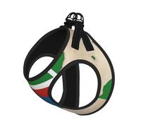 Arnés reflectante ajustable con estampado de mapa de la bandera de Santo Tomé y Príncipe, para gatos, perros y mascotas pequeñas, chaleco de malla suave y transpirable con correa a prueba de fugas