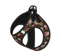 Arnés reflectante con estampado de calavera floral para perros y gatos pequeños, chaleco reflectante para caminar al aire libre
