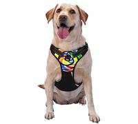 Arnés reflectante con estampado de piruleta para perro, transpirable, ajustable, chaleco para mascotas, 4 tallas XL con hebillas de liberación rápida, adecuado para paseos y acampadas
