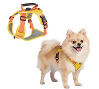 Arnés reflectante para perro, con bolsillo para rastreador GPS y mango suave, chaleco transpirable y ajustable para perros pequeños y medianos