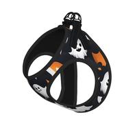 Arnés reflectante para perro con estampado de fantasma blanco para Halloween, arnés reflectante para mascotas, arnés para cachorros, arnés y correa, para entrenamiento de caminata