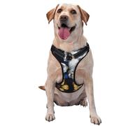 Arnés reflectante para perro con estampado de salón de baile, transpirable, ajustable, chaleco para mascotas, 4 tallas XL con hebillas de liberación rápida, adecuado para paseos y campamentos