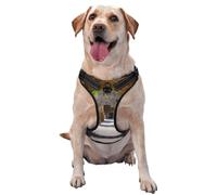 Arnés reflectante para perro con estampado italiano callejero, transpirable, ajustable, chaleco para mascotas, 4 tallas S con hebillas de liberación rápida, adecuado para paseos y acampadas