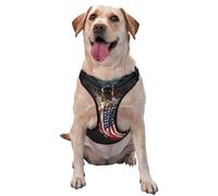 Arnés reflectante para perro de liberación rápida con estampado de águila calva norteamericana, chaleco reflectante para mascotas con 2 hebillas de liberación rápida, 4 tamaños M, ideal para paseos al