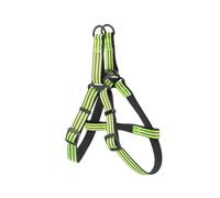 arnés reflectante para perros de poliamida, resistente y ajustable, ideal para paseos seguros y visibilidad nocturna.