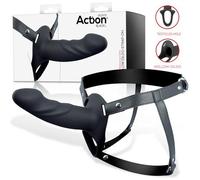 Arnés Strap-On con dildo hueco de silicona Premium negro - L
