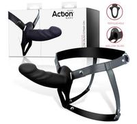 Arnés Strap-On con dildo hueco de silicona Premium negro - S