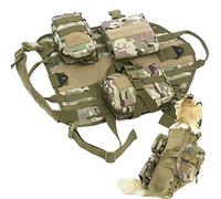 Arnés táctico para perro con sistema Molle, chaleco militar ajustable, asa y bolsas desmontables para entrenamiento y actividades al aire libre