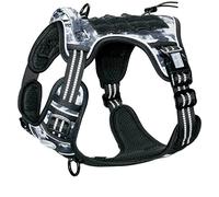 Arnés Táctico para Perros Medianos y Grandes, Antitirones, Reflectante, Uso Profesional, L, Camuflaje Negro