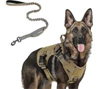 Arnés táctico para perros y correa de goma de 1,5 m, juego de arnés militar para perros grandes y medianos,