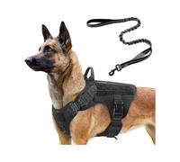 Arnés táctico para perros y correa elástica de 1,2 m, juego de arnés militar para perros grandes y medianos, para caza y entrenamiento.