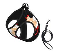 Arnés tipo chaleco para perro, tamaño pequeño, con estampado de karate de caricatura, correa reflectante para exteriores y pasear al perro