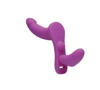 Arnés Vibrador Strap-on Doble Penetración 10x Doble Toma - Púrpura