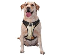 Arnés vintage con diseño de gato fantasma en un sillón, sin tirones, ajustable, reflectante, Oxford, fácil control, arnés para perro mediano y grande