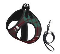 Arnés y Correa Clan Crawford Tartan sin tirones, Chaleco Reflectante Ajustable para Perros pequeños, arnés de Malla Transpirable para Cachorros, Ideal para Paseos y Senderismo, Talla Mediana.