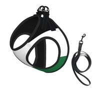 Arnés y correa de malla suave con estampado de bandera palestina para perro, cachorro, gato, chaleco acolchado cómodo sin tirones