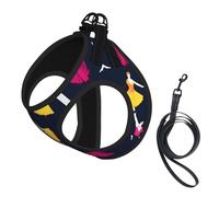 Arnés y Correa de Malla Suave con Estampado de patrón pequeño para Baile de salón, Chaleco Acolchado cómodo para Mascotas, Cachorros y Gatos, arneses antitirones