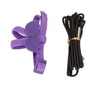 Arnés y Correa para pájaros, súper Ligero, Ajustable, Resistente a Las mordeduras, arnés para Loros, Cuerda de tracción con Bonito Mango de ala, Color Morado para Entrenamiento y (Violeta)