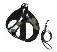 Arnés y Correa para Perros pequeños, Color Verde Camuflaje, sin tirones. Incluye un Chaleco Reflectante Ajustable y un arnés de Malla Transpirable para Cachorros, Ideal para Paseos y Senderismo. Tall