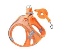 Arnés Y Correas para Perros Chaleco Reflectante Antihuida Transpirable | Arnés De Chaleco Reflectante Sin Ahogo Para Mascotas Para Cachorros Senderismo Entrenamiento Aire Traje de gato - naranja xxs