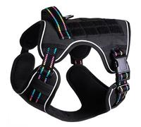 Arneses de Perros tácticos Chaleco de Perro Reflectante Ajustable con Mango de Chaleco de Mascotas Reforzado Anti -tirón Clip Frontal para Entrenamiento de Salida Mediano Perros (L)