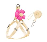 Arneses Tipo Chaleco Arnés Y Correa For Perros Ajustables con Asa Suave Y Cómoda para Perros Y Gatos(Beige,36-52cm)