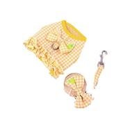 Arneses Tipo Chaleco Arnés Y Correa For Perros con Malla Transpirable para Perros Y Gatos(Yellow,43-44cm)