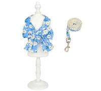 Arneses Tipo Chaleco Arnés Y Correa For Perros con Pajarita Comfy para Perros Y Gatos(Blue,46-48cm)