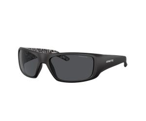 Arnette Hombre Sunglass AN4182 Hot Shot - Color del Marco: Goma Negra, Color de la Lente: Gris Oscuro