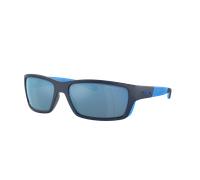 Arnette Hombre Sunglass AN4336 Frambuesa - Color del Marco: Azul oscuro/azul claro mate/brillante, Color de la Lente: Polarizadas agua espejo gris osc